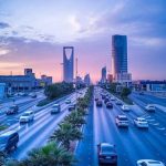 Riyadh’s skyline and highway at sunset, reflecting Saudi Arabia’s rapid growth and Vision 2030 momentum.