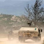 Israeli army soldiers patrol along the border with southern Lebanon, in the Upper Galilee of northern Israel on April 17, 2026. (AFP)